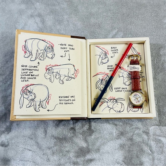 Disney Limited Edition Sketches of Eeyore Gold Tone Watch Gift Set #0693/5000. - Picture 1 of 15